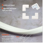 Roving Cove HeftyFit Edge Corner Protector Baby Proofing (Large 18ft Edge 8 Corners), Heavy-Duty, Soft NBR Rubber Foam, Furniture Fireplace Safety Bumper Guard, 3M Adhesive, Oyster White (Off White)