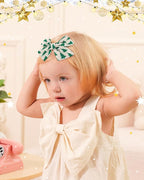 doboi 6PCS Christmas Baby Girls Headbands Hair Bows Nylon Cotton Linen Hairbands Fine Handmade Hair Accessories for Newborn Infant Toddlers Little Girls- Red Green Plaid
