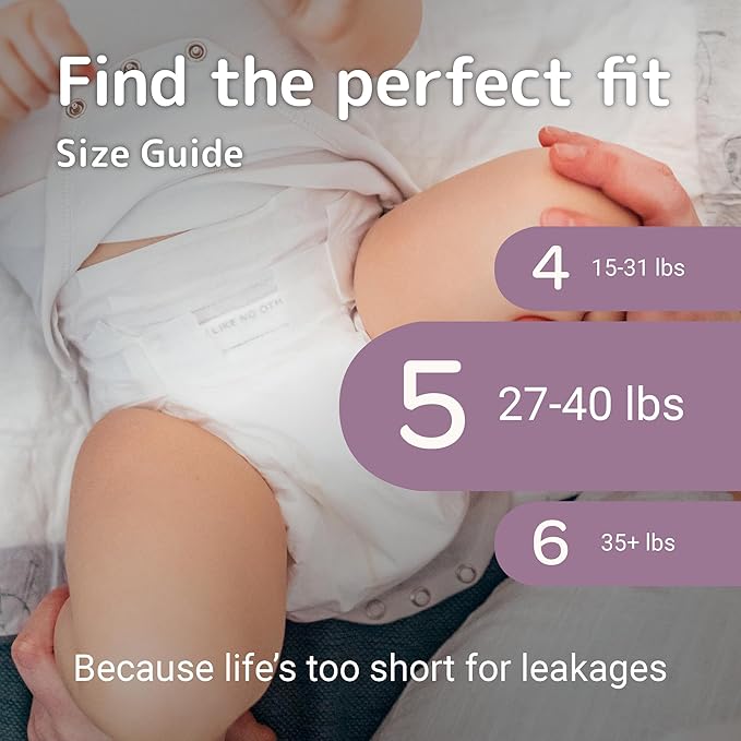 Bambo Nature Hypoallergenic Dream Baby Diapers, Premium Eco-Labeled Sustainable Diapers, Enhanced Leakage Protection, Totally Chlorine-free, Skin Friendly, and Super Absorbent - Size 5 (300 Count)