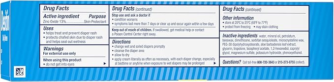 Desitin Daily Defense Baby Diaper Rash Cream with Zinc Oxide to Treat, Relieve & Prevent diaper rash, Hypoallergenic, Dye-, Phthalate- & Paraben-Free, 4.8 oz