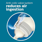 Philips Avent Anti-Colic Baby Bottles, 11oz, with Flow 3 Nipples, 3m+, 4pk, Clear, SCY106/04