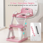 Potty Training Seat, Toddler Toilet Seat for Kids Boys Girls, 2 in 1 Potty Training Toilet for Kids, Splash Guard Anti-Slip Pad Step Stool, Adjust High Potty Chair for Toddler Kid Boys Girls