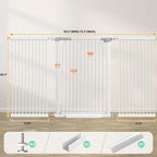 40.5" Extra Tall Baby Gate for Stairs, 68.5"-72.2" Extra Wide Large Dog Pet Gate Indoor for House, Long Safety Child Gate No Drill, Metal Auto Close Doggie Barrier for Doorway, White