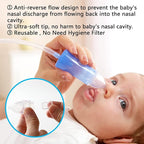 Nasal Aspirator & No Need Hygiene Filter,Reusable Nose Cleaner with Storage Case and Cleaning Brush, Soft Silicone Tips& Increased Suction Version, Easy to Use and Clean