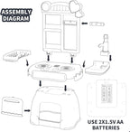 Kitchen Set for Toddler with Sound and Light，Pretend Cooking Food Set,Kids Kitchen Playset，Play Sink with Running Water and Electronic Induction Stove，Kitchen Accessories (red Kitchen and More Food)