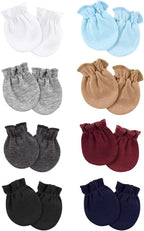 BQUBO Newborn Infant Toddler Mittens No Scratch Cotton Elastic Wrist Gloves Hypoallergenic for 0-6 Months Baby Boys Girls