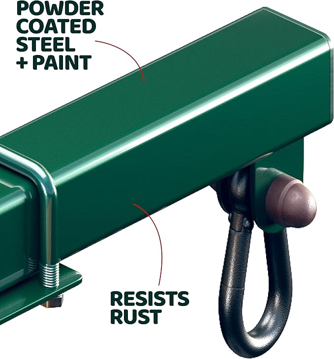 Swurfer Swing Set Conversion Bracket - No Tree, No Problem, Convert Your Swingset into a Swurfset, Heavy Duty Adjustable Horse Glider Attachment Bracket for Kids Ages 12 and Up, Up to 150lbs (Green)