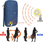 RFID Family Passport Wallet Holder Waterproof, Travel Document Organizer Credit Card Clutch Bag for Men Women