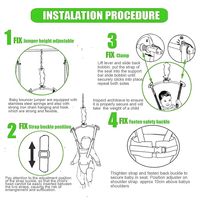Baby Door Jumper and Bouncer with Stand for Active Babies That Love to Jump and Have Fun Toddler Infant