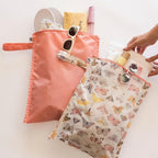 Tiny Twinkle Mess- Proof Waterproof Wet Dry Bag | 2-Packk Reusable Wet Bags for Swimsuits & Baby Clothes | Leakproof Wet Bag for Travel & Diaper Changes for Baby (Flutter)