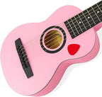 23" Acoustic Guitar, Kids 6 String Toy Guitar - Realistic Steel Strings - Beginner Practice First Musical Instrument for Children, Toddlers (Pink)