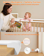 Edge Corner Protector Baby Proofing, 6.56FT 0.6'' Thicken L-Shape Furniture Fireplace Safety Bumper Guard with 6 Corners, Pre-Taped, Soft NBR Rubber Foam, Table Edge Protector for Baby (White)