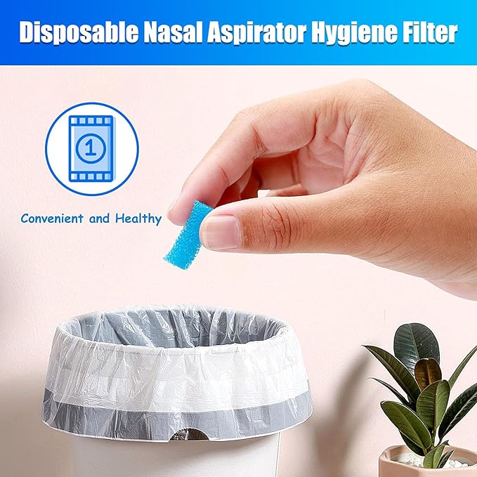 100-Pack of Premium Nasal Aspirator Hygiene Filters, Replacement for Nosefrida Nasal Aspirator Filters, BPA, Phthalate & Latex-Free