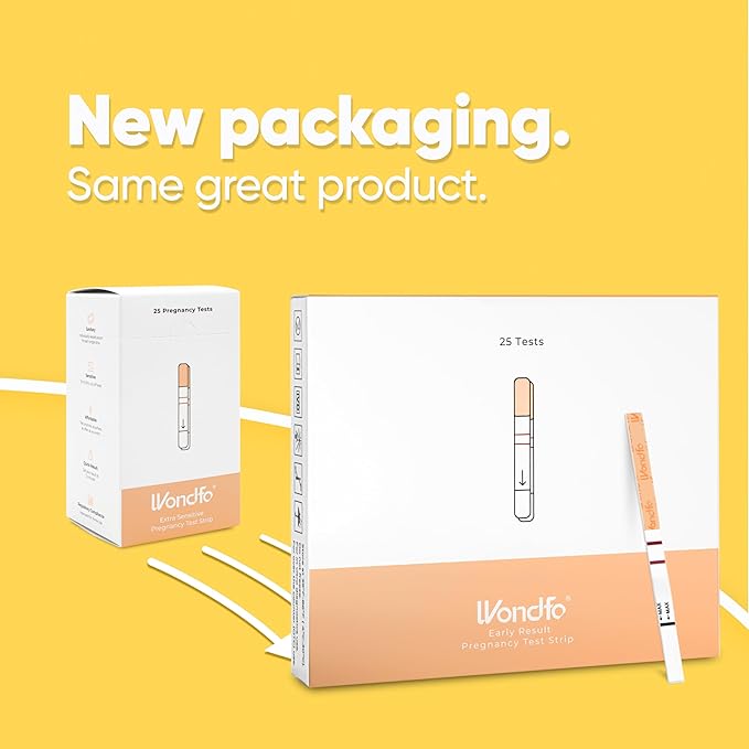 Wondfo Early Result Pregnancy Test Strips - Get Results 6 Days Sooner Than Missed Period-Sensitive and high-Accuracy HCG Testing Kit at 10 MIU/ml Cut-Off -[25 Packs]