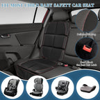 Car Seat Protector 2 Pack Baby Car Seat Covers with Mesh Pockets & Non-Slip Backing 600D Durable Seat Protector Under Baby Car Seat (Black & Red, Large)