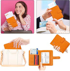 Melsbrinna Rfid Passport Holder for Travel women/Men, Cute Passport Wallet Rfid Blocking Card Slots, Rfid Passport Cover/CaseTravel Wallet, Passport Book Holder (1, Orange)