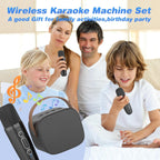 Mini Karaoke Machine,Funny Toys Christmas Birthday Gifts for Kids Age 4-12 Girls,Boys,Adults, Karaoke Microphone Toys for 4,5,6,7,8,9,10,11,12+ Year Old Girls Boys (Black 2 mics)