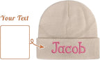 Custom Beanie Hats for Baby Girls Boys - Personalized Embroidered Beanies with Name for Infants Toddlers Adults