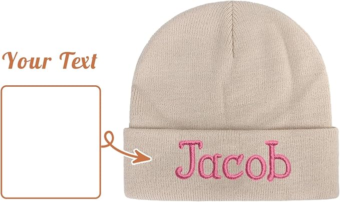 Custom Beanie Hats for Baby Girls Boys - Personalized Embroidered Beanies with Name for Infants Toddlers Adults
