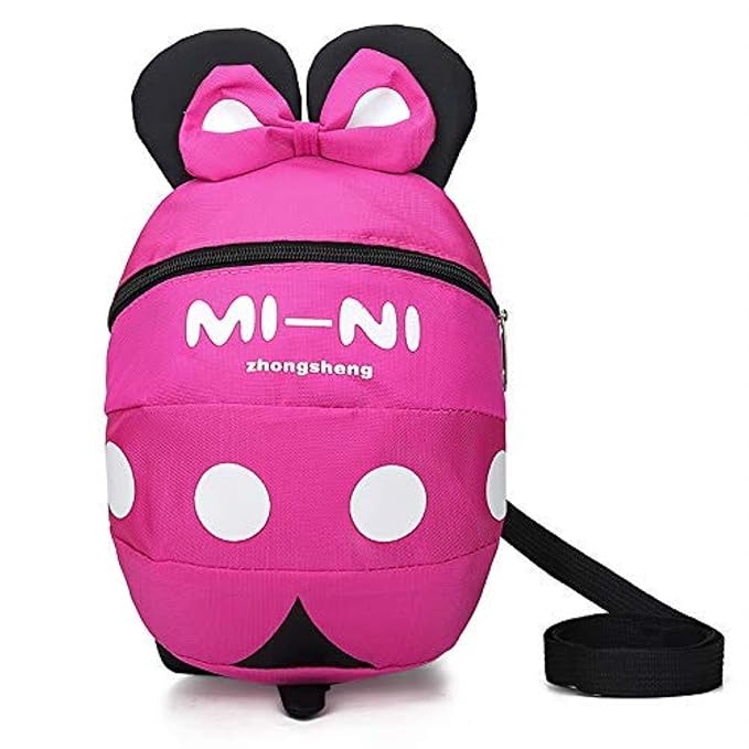 Baby Toddler Leash Baby Leash Backpack Little Kid Boys Girls Anti-Lost Travel Bag Harness Reins Cute Cartoon Backpacks with Safety Leash for Baby Backpack Leash for Toddlers 1-5 Years (Rose red)