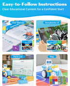 WhalesBot C3 Pro 12-in-1 Remote Control & Coding Robot Kit for Kids 4+, Advanced Smart Panel & Cards Programming, Educational STEM Toy, Block Building Set with Controller & Motor for Kids 4-6, 5-7