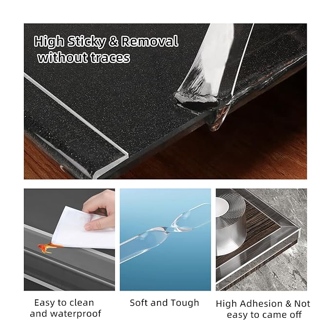 Baby Proofing Edge Protector for Baby 9.84ft,Clear Edge Protector Strip Sharp Edge Wrap Cover Tape,Corner Bumpers for Furniture,Crib Rail Covers for Teething