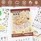 20 Sets DIY 3D Sticker Scenes for Adults Relief Stress, Cute Kawaii 3D House Sticker Therapy for Women Teen Girls Kids Pass The Time, Make Your Own Mini Room Scene Collection Book with Tweezer
