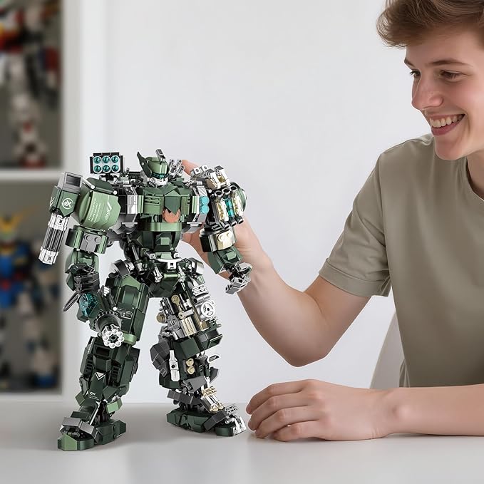 Large Mech Robot Building Set, Motorized Robot Model Building Blocks Toy for Adults, Hard Core Industrial Style Collectible Gifts for Men Boys Ages 14+ (1403 PCS)