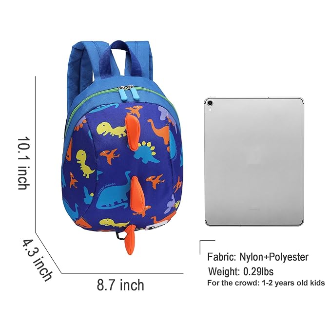 DB Dinosaur Toddler Mini Backpack with Leash, Children Kids Baby Harness Bookbag (Deep Blue)