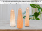 Amazing Gemstone Orange Selenite Crystal Towers ~ Natural Healing Crystal Point Obelisk for Reiki Healing and Crystal Grid (3- Inch)