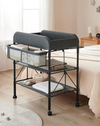 BEKA Diaper Changing Station, Portable Changing Table for Baby, Waterproof, Folding Portable Changing Station, Adjustable Height w/Organizer, Mobile Nursery Diaper Changing Table for Baby, Newborn