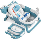 TPN Collapsible Baby Bathtub, Baby Bath Tub with Soft Cushion & Real-Time Thermometer, Baby Bathtub Infant to Toddler Tub (0-36 Months), Portable Newborn Travel Bath tub