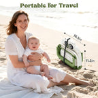 Collapsible Baby Bathtub for Newborn to Toddler, Portable Baby Bath Tub with Floating Cushion and Thermometer, Infant Bathtub for 0-24 Months(Green)