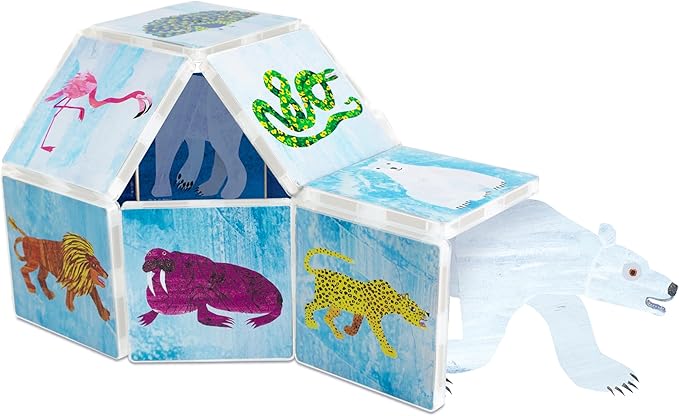 CreateOn Eric Carle Polar Bear with Head to Toe Bonus Set Magnetic Tiles, Building Set for Kids, Magnetic Building Toys for Kids, STEM Toys for Boys and Girls Ages 3+, 24 Piece