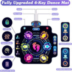 【Upgraded】KIZJORYA Dance Mat for Kids, Electronic Light-up Dance Pad with Wireless Bluetooth 5 Speeds 9 Levels, Dancing Mat for Toddlers Music Game Dance Toy for Girls Boys 3 4 5 6 7 8 9 10+ Year Old
