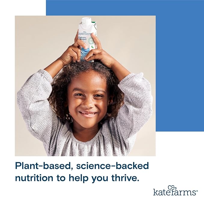 KATE FARMS Organic Pediatric 1.2 High Calorie Chocolate Nutrition Shake, 12g Protein, 27 Vitamins and Minerals, Meal Replacement, 8.45 oz (6 pack)