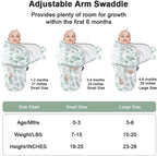 HOUSBAY Baby Swaddle Blanket Boy Girl, Super Soft 100% Cotton Newborn Adjustable Swaddles for 3-6 Months, 2-Way Zipper Sleep Sack 1 Pack