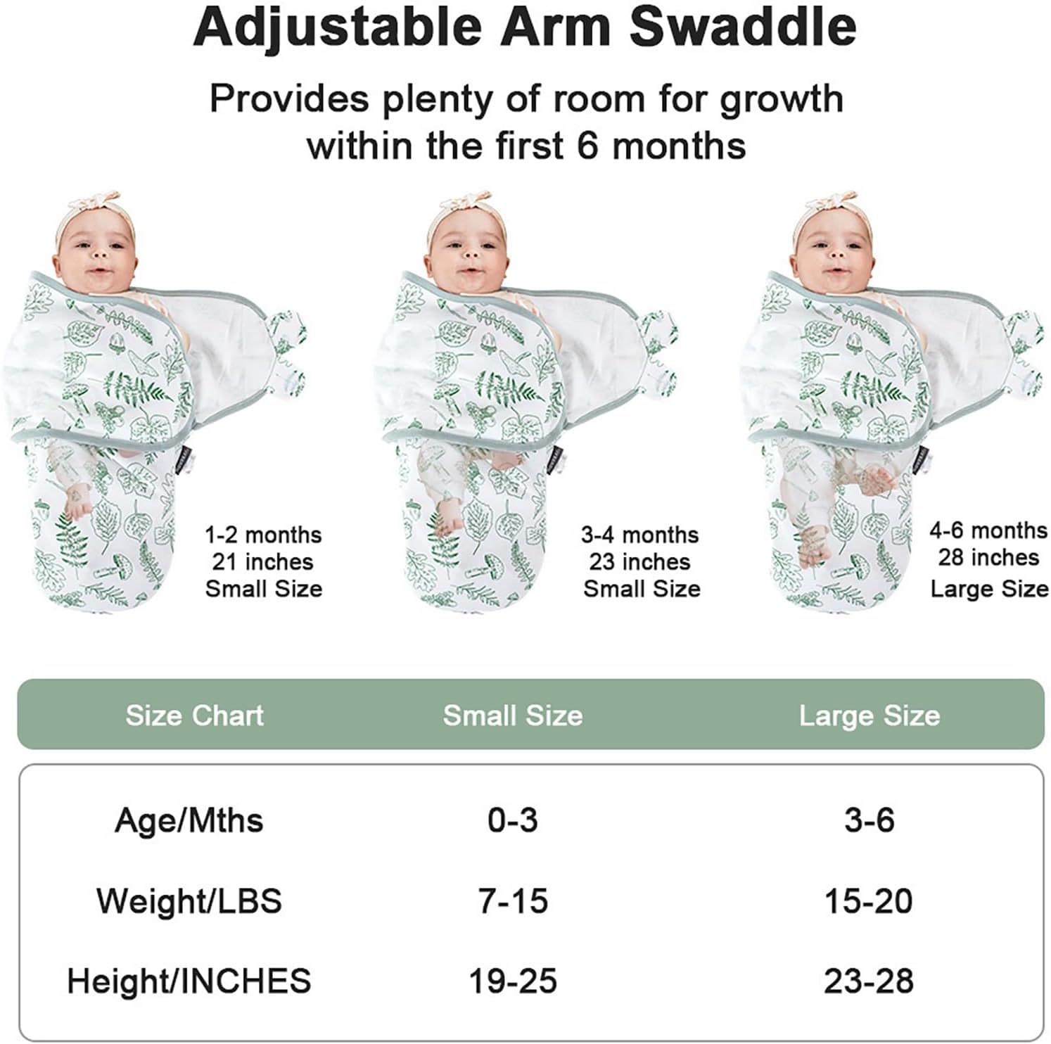 HOUSBAY Baby Swaddle Blanket Boy Girl, Super Soft 100% Cotton Newborn Adjustable Swaddles for 3-6 Months, 2-Way Zipper Sleep Sack 1 Pack