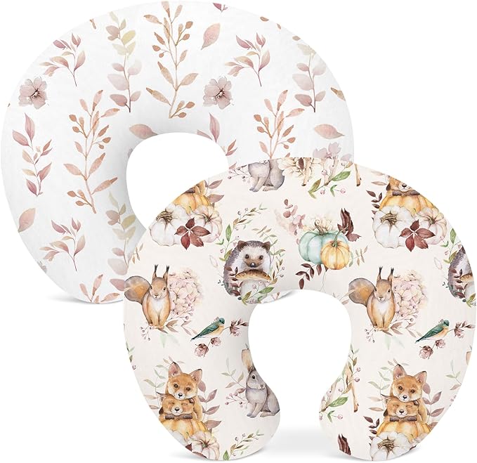 Nursing Pillow Covers 2 Pack, Breastfeeding Pillow Slipcovers Soft and Stretchy, Nursing Covers for Baby Girls Boys Newborn