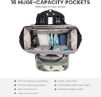 LOVEVOOK Diaper Bag Backpack, Baby Bag with Changing Station, Large Diaper Backpack for Moms Dads, Waterproof Leather Accents Baby Boy and Girl Bag for Travel Baby Essentials