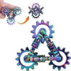 Infinity Gear Fidget Toy, Solid Metal Never Ending Flippy Novelty Kinetic Desk Toy, Relieve Stress, Anxiety, Promotes Focus, Keep Fingers/Hands Busy, Avoid Bad Habits (Rainbow)