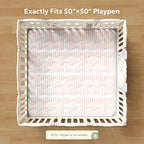 Mallify Baby Play Mat 50"x50", Non-Slip Baby Mat for Floor, Soft Thicker Playpen Mat, Portable Playmat, Crawling Mat for Infants, Babies, Toddlers, Activity Mat, Pink