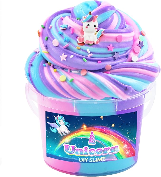 Unicorm Butter Slime kit 3 Colors,Fidget Toy,Squeezing Toys,DIY Education Art Craft Toys,Super Soft and Non Sticky,Scented,Party Favors and Birthday, in Bucket (10OZ)