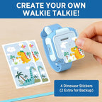 Walkie Talkies for Kids Rechargeable 2 Pack, Wearable Wrist & Lanyard Watch with Flashlight, Fun Stickers, Toys Gifts for Boys Girls Age 3-12 for Outdoor Camping, Hiking, Birthday, Christmas (Blue)