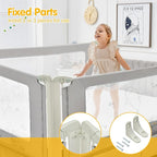 BABY JOY Bed Rails for Toddlers, 59'' Extra Long, Height Adjustable Kids Rail Guard w/Double Safety Lock for Convertible Crib, Folding Baby Bedrail for Twin Double Full Size Queen King Mattress, Gray