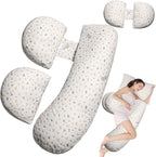 Pregnancy Pillow for Women - Maternity Pillow for Back Pain Relief & Full Body Support, Soft Sleeping Pillow with Removable Cover for Side Sleepers and Pregnancy