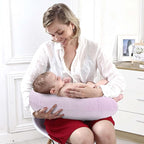 LAT Waterproof Nursing Pillow for Breastfeeding,Waterproof Removable Cover,Ergonomic Breast Feeding Pillows Baby for Baby Boys and Girls,Machine Washable(Pink)