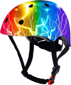 Adjustable Color Gradient Skateboard Helmet for 3-5-8-14+Ages【Toddler Kids Youth Adult】 Girls Boys Woman.Bike Helmet for Multi-Sports Cycling Bicycle Scooter Inline Roller Skate Rollerblading