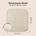 6-Pack Baby Washcloths - Soft Absorbent Viscose from Bamboo Wash Cloths for Babies, Kids, Toddlers, Infant, Newborn Bath Towels, Gentle on Sensitive Skin, 10x10 Reusable Face Towels (White/Stone)