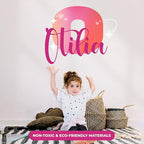 CRYPTONITE Custom Stickers Name & Initial for Pink Room Decor I Heart Wall Decal for Girl Bedroom Decor I Personalized Wall Decal for Little Girl Room Decor I Multiple Size Options (F. Hearts)